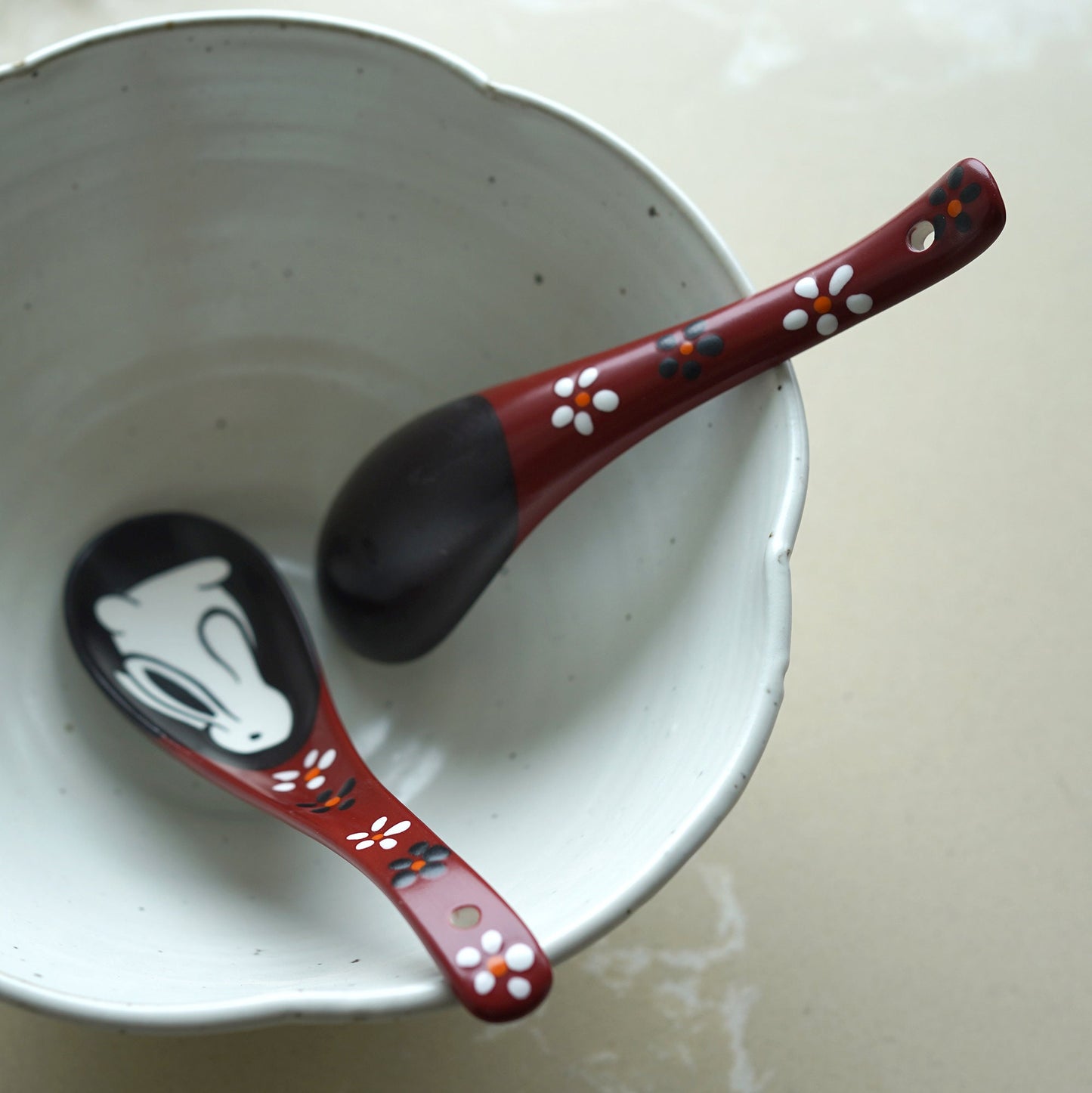 Hand painting rabbit spoons