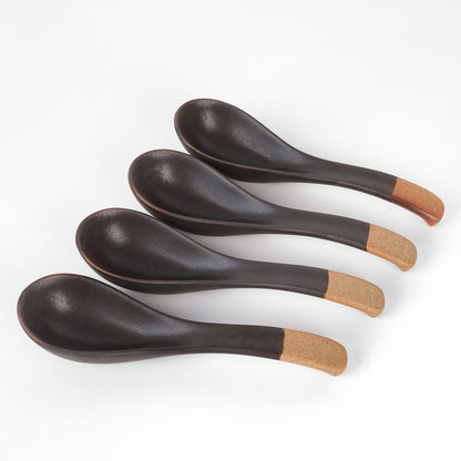 Black Ceramic soup spoon