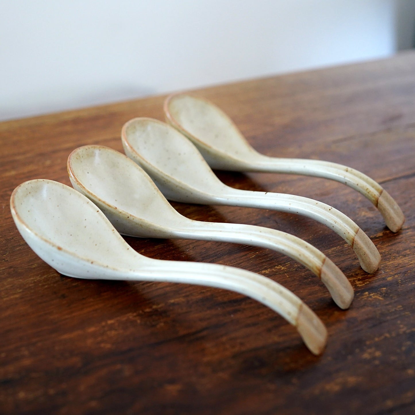 White Japanese  Large Ramen Spoon