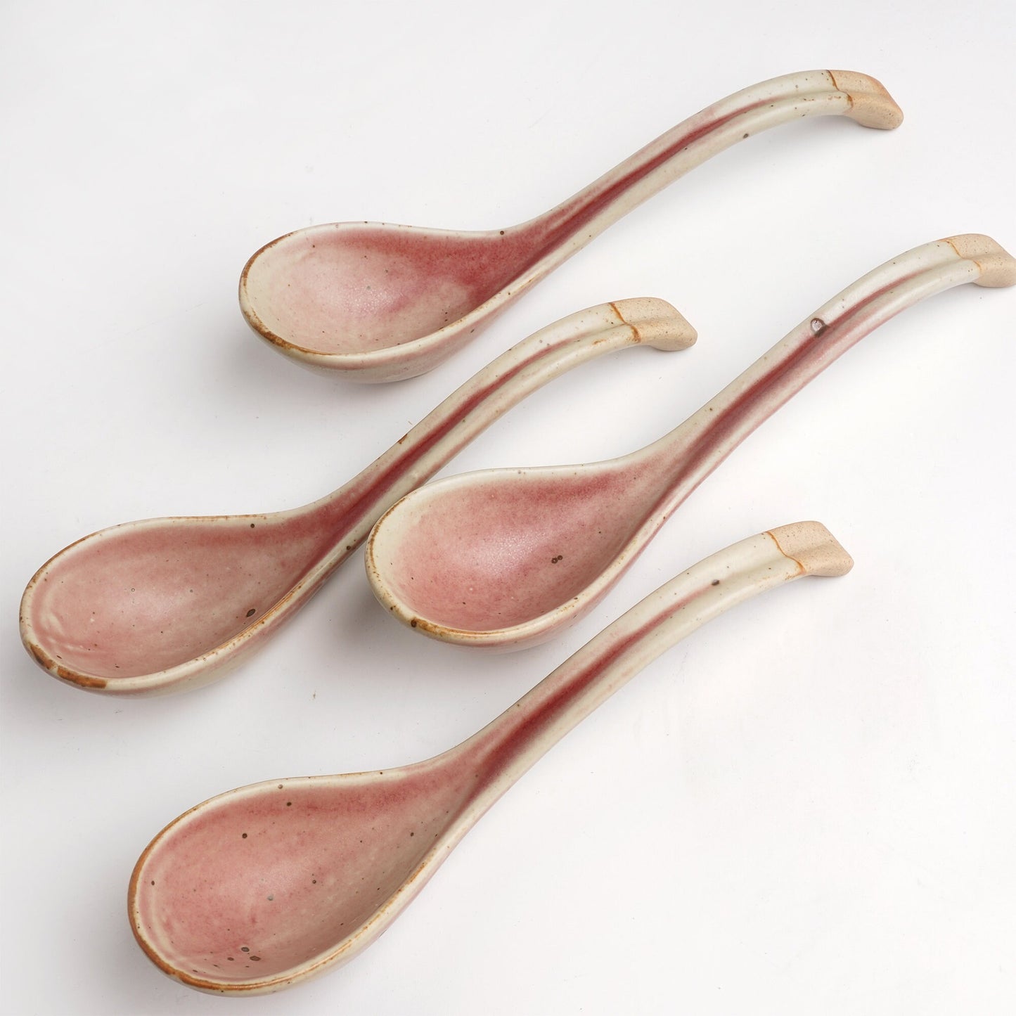 Red Ceramic Soup Spoons