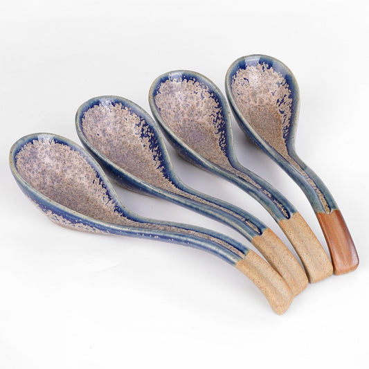 Ceramic Long handle Ramen Spoons