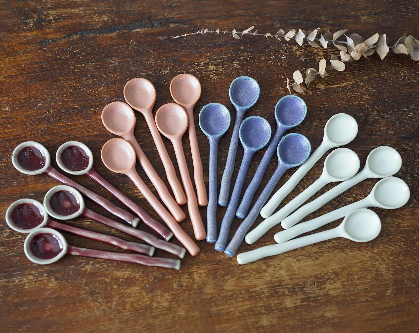 Small ceramic spoons