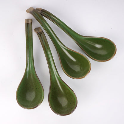 Green Asian Soup Spoon