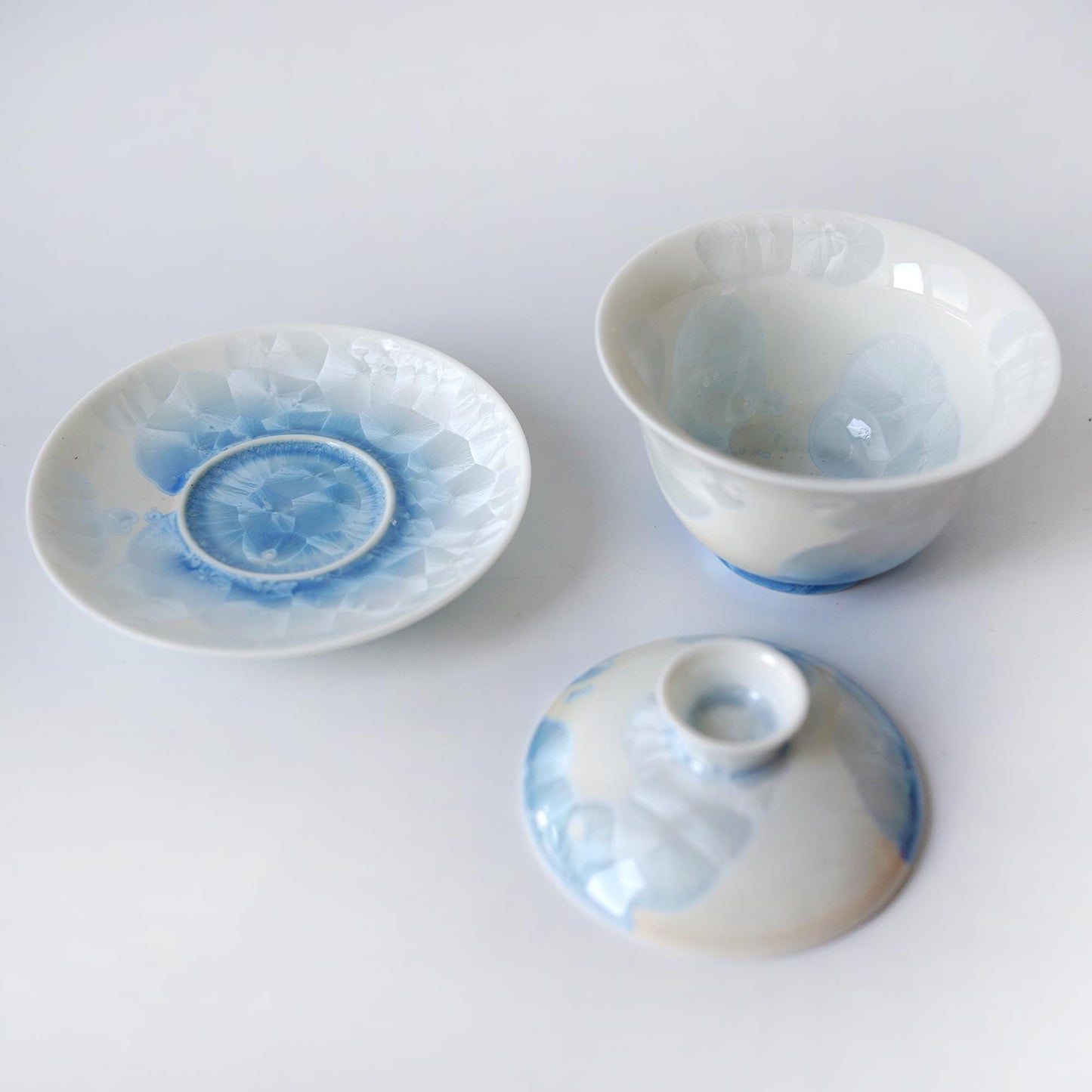 Blue and White Crystal Glaze Gaiwan set