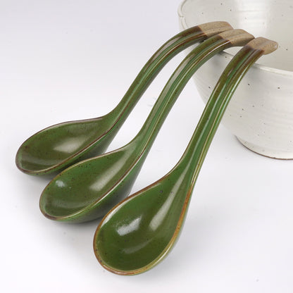 Green Asian Soup Spoon