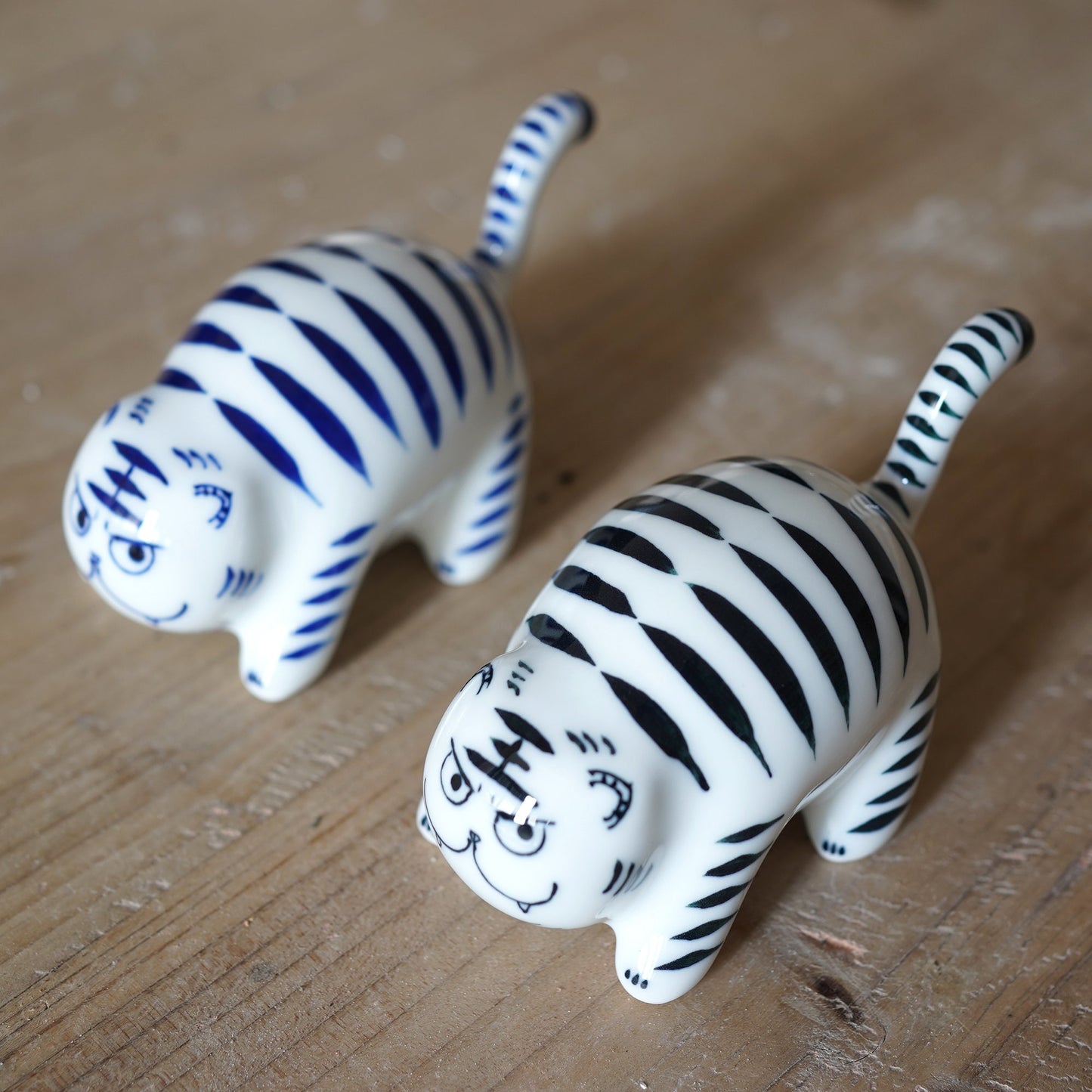 Blue and White Tiger Figurine