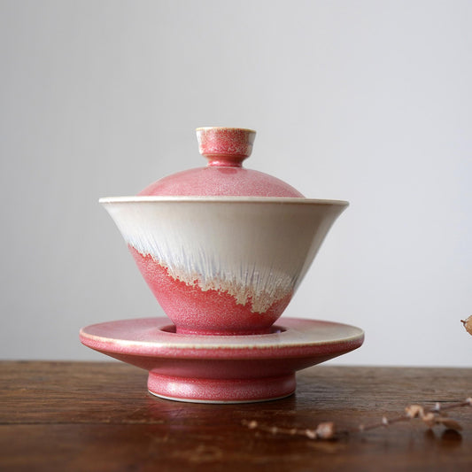 Pink Gaiwan tea cup set